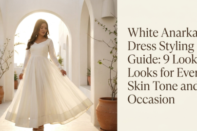 Nine fashion styles of a white anarkali dress tailored for every skin tone and occasion.