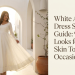 Nine fashion styles of a white anarkali dress tailored for every skin tone and occasion.